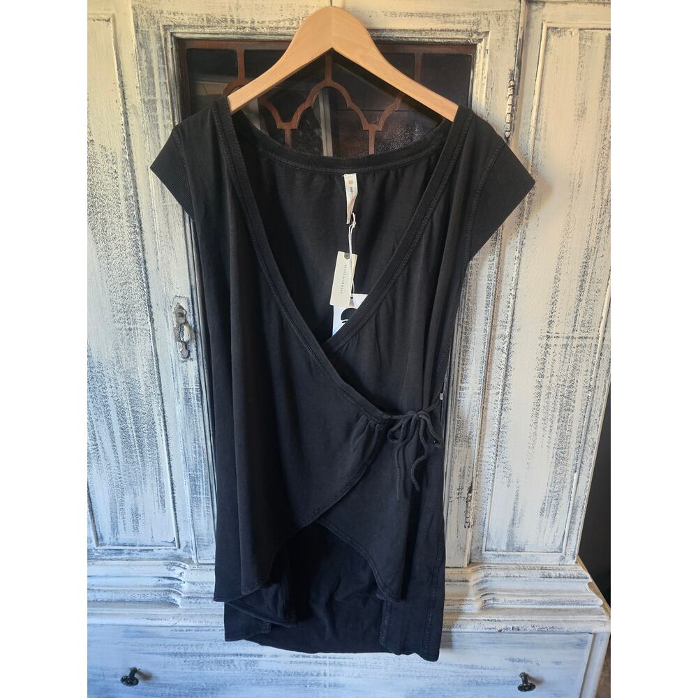NWT Anthropologie Daily Practice Black V-Neck Mini Dress - Size Large - Picture 4 of 4